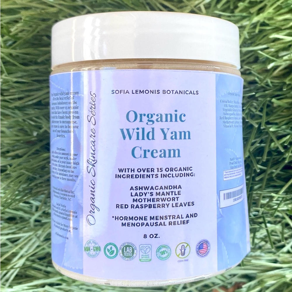 New Organic WILD YAM Cream 4oz 15 Vitamins Herbs Hormonal PCOS Menopause SEALED